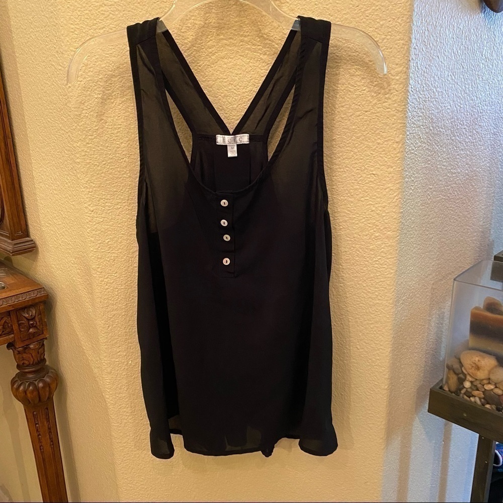TCEC Women Black Sheer Tank Top Size Medium